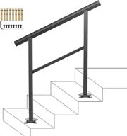 🖐️ vevor 3 step handrail: adjustable black outdoor step stair rail with installation kit logo