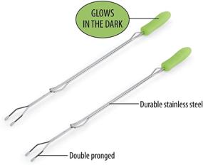 img 1 attached to 🍢 Farberware 5261923 Glow in The Dark Barbecue Forks, 2-Piece Set, Green