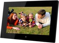 📸 black 14-inch digital photo frame with high resolution, adjustable transitional effects, slide show, and sd card/flash drive compatibility - available in local stock logo