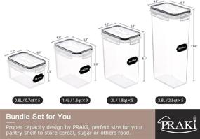 img 3 attached to 24PCS Airtight Food Storage Container Set - BPA Free, PRAKI Kitchen & Pantry Organization and Storage Containers, Durable Plastic Canisters with Lids for Cereal, Flour - Includes Labels & Marker (Black)