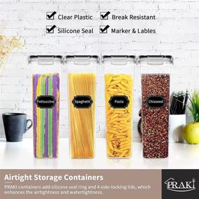 img 2 attached to 24PCS Airtight Food Storage Container Set - BPA Free, PRAKI Kitchen & Pantry Organization and Storage Containers, Durable Plastic Canisters with Lids for Cereal, Flour - Includes Labels & Marker (Black)