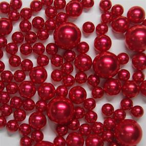 img 4 attached to 💎 WELMATCH Red Pearl Vase Fillers - 120pcs 0.75 LB Faux Pearl Beads, 14mm 20mm & 30mm Assorted, with 3200pcs Clear Water Beads Included, Perfect Home Wedding Events Decoration (Red, 120pcs)