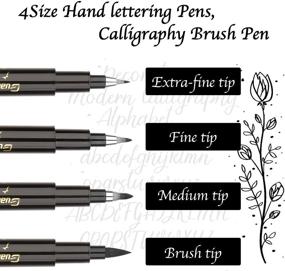 img 2 attached to 🖊️ Calligraphy Pens Set - 9PCS Hand Lettering Pens Black Refill Brush Marker Pens 4 Sizes for Signature Beginners Writing Illustration Design and Drawing