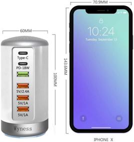 img 2 attached to 6 Port Desktop Charger，USB Hub Charging Station(4X USB Type C QC3