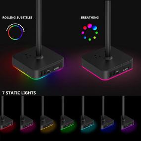 img 3 attached to 🎧 KAFRI RGB наушники с подставкой, имеющей USB-зарядное устройство для настольного геймерского наушникодержателя с 3 портами USB-зарядки и 2 розетками - идеально подходит для геймерского стола, настольных игр и аксессуаров для наушников. Подарок для парня с улучшенной оптимизацией поисковой системы (SEO).