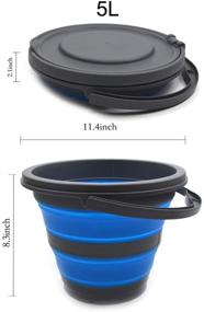 img 1 attached to 🎣 SAMMART 5L Collapsible Fishing Bucket with Removable Lid - Space Saving Portable Water Pail for Outdoor Activities - Trunk Organizer for All Vehicles