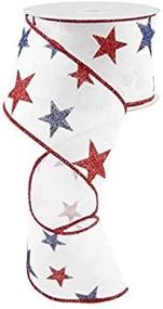 img 1 attached to 🌟 Dazzling Dashed Glitter Stars Wired Edge Ribbon - 10 Yards (White, 2.5")