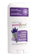 purelygreat lavender natural deodorant stick - ewg verified, vegan & cruelty free - no aluminum or parabens - with essential oils logo