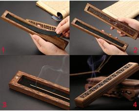 img 1 attached to Incense Holder - Graceful Bamboo Incense Burner | Upgraded Stick Holder with Premium Ash Catcher Box