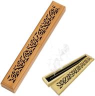 incense holder - graceful bamboo incense burner | upgraded stick holder with premium ash catcher box логотип