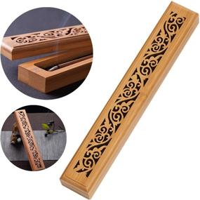 img 3 attached to Incense Holder - Graceful Bamboo Incense Burner | Upgraded Stick Holder with Premium Ash Catcher Box