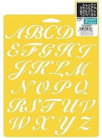 img 1 attached to 🎨 Delta Creative Stencil Mania Stencils: Script Alphabet - 7x10 Inches - High-Quality Stencils for Creative Craft Projects