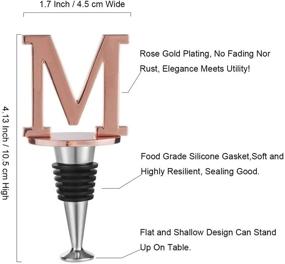 img 3 attached to 🍾 Monogram M Wine Stoppers: Elegant Rose Gold Wine Bottle Toppers for Personalized Gifts and Decor