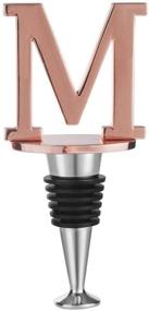 img 4 attached to 🍾 Monogram M Wine Stoppers: Elegant Rose Gold Wine Bottle Toppers for Personalized Gifts and Decor