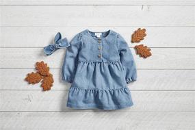 img 1 attached to 👗 Mud Pie Girls' Denim Tiered Dress: Chic and Stylish Fashion for Young Fashionistas