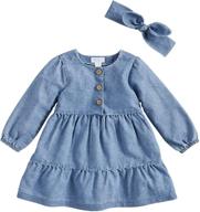 👗 mud pie girls' denim tiered dress: chic and stylish fashion for young fashionistas logo