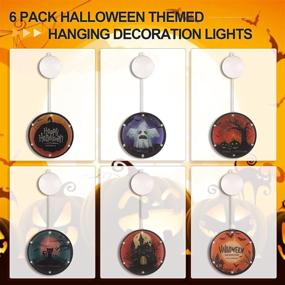 img 1 attached to BLOOMWIN 6 Pack Halloween Door Decorations - Battery Operated 3D Lights for Front Door, Windows, Wall, Porch, and Bedroom - Pumpkin, Ghost, Castle, Black Cat - Indoor Hanging Window Lights for Enhanced Halloween Ambiance