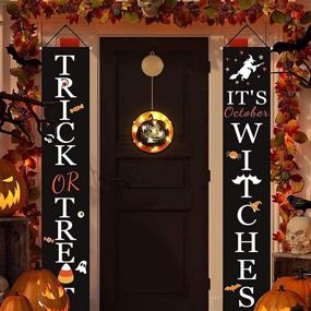 img 3 attached to BLOOMWIN 6 Pack Halloween Door Decorations - Battery Operated 3D Lights for Front Door, Windows, Wall, Porch, and Bedroom - Pumpkin, Ghost, Castle, Black Cat - Indoor Hanging Window Lights for Enhanced Halloween Ambiance