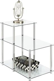 img 3 attached to Convenience Concepts Designs2Go Classic Glass 3 Tier Step End Table with Glass Tops