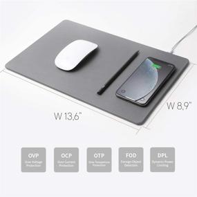 img 1 attached to POUT HANDS3 PRO Qi Fast Wireless Charging Charger Mouse Pad Mat For IPhone Xs Max/XR/X/XS/8/8 Plus Samsung Galaxy S10/S9/S8 Plus Note 9/8 (Dust Gray)