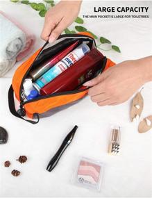 img 2 attached to 🧳 GOX Premium Toiletry Bag – Travel Dopp Kit Case, Multifunction Cosmetic Organizer Pouch (Grey/Orange)