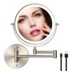 img 4 attached to 💡 O’Vantage Wall Mount Makeup Mirror: High Configuration, 10x Magnification, 8 Inch, 54 Pcs Medical-Grade Led Lights, Adjustable Light, 3 Colors Mode