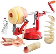 🍎 3-in-1 stainless steel apple peeler corer slicer - multicolor spiral peelers with suction base logo