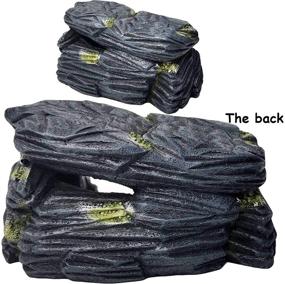 img 2 attached to 🦎 Resin Reptile Rock Hideout Cave – Aquarium Fish Tank Ornament and Reptile Habitat Decoration – Aquatic Caves Hide Hut for Amphibians, Lizards, Snakes, Bettas, Cichlids, Geckos, and Frogs