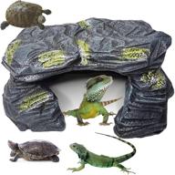 ๐ฆ resin reptile rock hideout cave โ aquarium fish tank ornament and reptile habitat decoration โ aquatic caves hide hut for amphibians, lizards, snakes, bettas, cichlids, geckos, and frogs logo