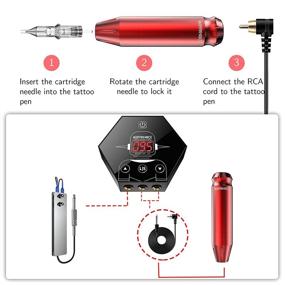 img 2 attached to 💉 Tattoo Pen Kit with Wormhole Rotary Tattoo Machine, Power Supply, 10 Cartridge Needles, 8 Tattoo Ink, and 40 Tattoo Ink Caps - WTK085
