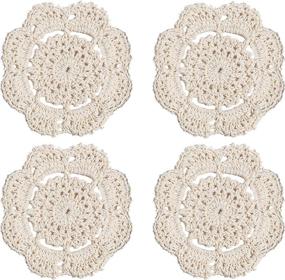 img 4 attached to Phantomon Crochet Doilies Handmade Coasters