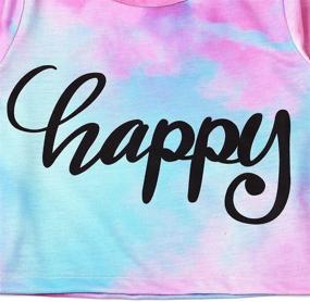 img 1 attached to Trendy Girls' Tie Dye Crop Tops with Happy Letter Prints for a Casual and Cool Summer Look