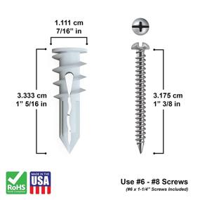 img 3 attached to TOGGLER SnapSkru Self Drilling Glass Filled Fastener Fasteners