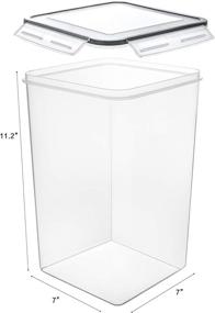 img 2 attached to 4-Piece BPA Free Plastic Airtight Kitchen Pantry Storage Containers - Extra Large 7qt / 6.5L/220oz Tall Food Containers with Wide & Deep Design, Including 4 Measuring Cups and 20 Labels for Flour, Sugar