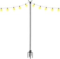 🌞 enhance your outdoor space with the 9 ft anti-rust stand light pole for hanging led/solar bulbs in patio garden - perfect for house, café, wedding party! (stainless steel) логотип