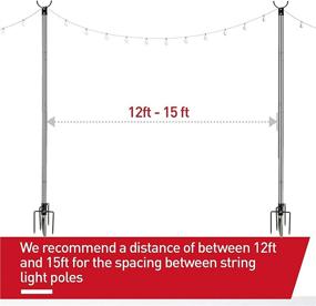 img 1 attached to 🌞 Enhance Your Outdoor Space with the 9 ft Anti-Rust Stand Light Pole for Hanging LED/Solar Bulbs in Patio Garden - Perfect for House, Café, Wedding Party! (Stainless Steel)