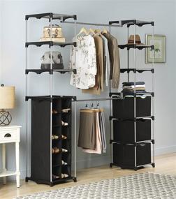img 3 attached to 🧺 Deluxe Double Rod Adjustable Closet Organization System by Whitmor