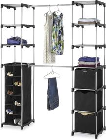 img 4 attached to 🧺 Deluxe Double Rod Adjustable Closet Organization System by Whitmor