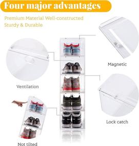 img 2 attached to 👟 Organize Your Sneaker Collection with SOGOBOX Drop Front Shoe Box Set – Clear Stackable Containers for Shoes up to US Size 12