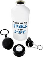 tears of my staff - boss appreciation gift for office humor, supervisor coworker gifts - aluminum water bottle with cap & sport top logo