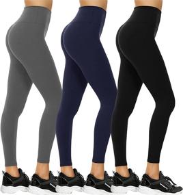 img 4 attached to 🧘 Opuntia 3 Pack Leggings for Women - High Waisted Tummy Control Yoga Pants