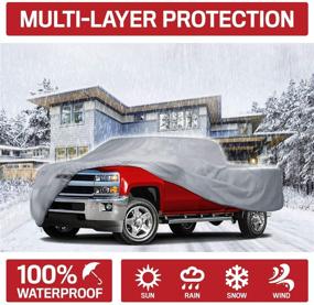 img 3 attached to 🚗 Motor Trend M2-TC6 X-Large 3-Layer 4-Season Waterproof Car Cover for XL Pickup Trucks - Heavy Duty, UV Protection