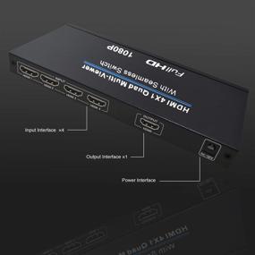 img 3 attached to 🔀 NIERBO HDMI Мульти-Переключатель 4X1 - Бесшовный 1080P HDMI Квадратный Мульти-Вьюер, Управление ИК, Поддержка 3D - Идеально подходит для ПК/ТВ-приставок/DVD