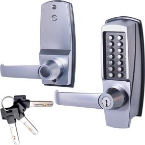 img 4 attached to MX600 Mechanical Push Button Lever Lock: Keyless Entry, Commercial & Residential, Satin Chrome Finish, 13 Digit Keypad