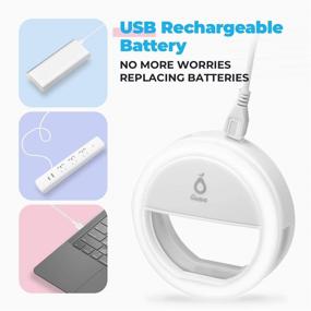 img 3 attached to Rechargeable Selfie Ring Light with Adjustable Brightness- 36 LED Camera Circle Light for iPhone, Tablet, Computer, and Camera Photography