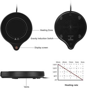 img 2 attached to 🔥 Enhanced Coffee and Office Warmer: Electric Beverage Warmer with 5 Temperature Settings, Ideal Coffee Warmer for Cocoa, Milk, and More, Auto On/Off Gravity-induction Mug Warmer for Optimal Office Desk Use