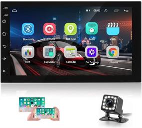 img 4 attached to Enhanced Android Car Stereo with 7 Inch Capacitive Touch Screen, GPS Navigation, 🚗 FM Radio, Mirror Link, WiFi Connectivity, Steering Wheel Remote Control, and Backup Camera Support