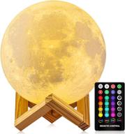 🌕 gdpets 16-color moon lamp with stand, remote control, touch control, usb rechargeable - decorative light up moon lamp for baby kids, lovers, birthday parties - 7.3 inch логотип