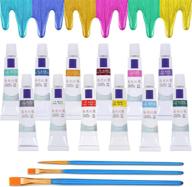 🎨 vibrant 16-pack pearl acrylic paint set with brushes and palette - perfect for canvas painting, crafting, and kids logo