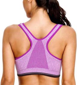 img 3 attached to 🏋️ Wirefree Racerback Yoga Sports Bras - Comfortable Zip Front Women's Sports Bra by Nine Bull